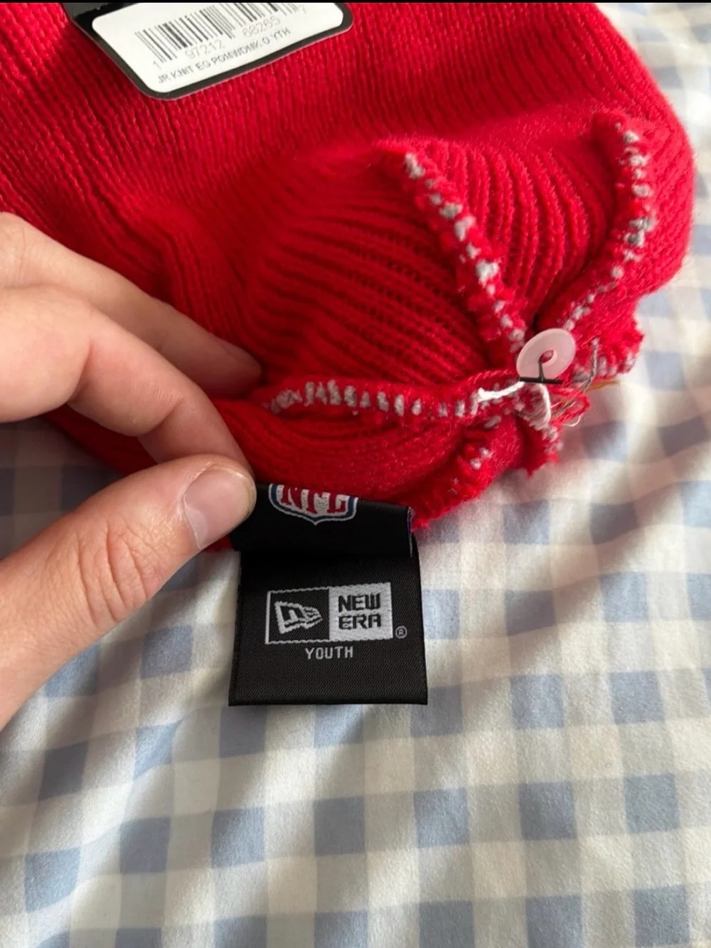 NFL X New Era Kansas City Chiefs Youth Beanie with Removable Pom. NWT!